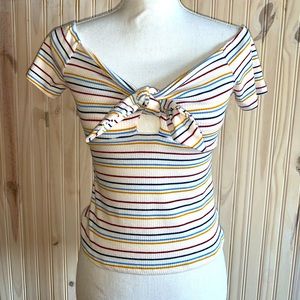 Stripe off the shoulder shirt